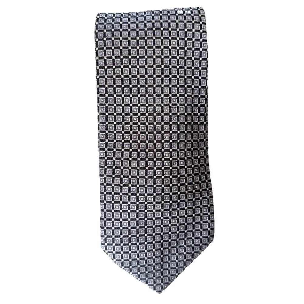 Nautica 100% Silk Necktie Tie Blue Squares Geometric New with Tag Gift